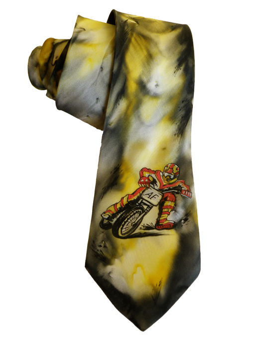 Расписный шелковый галстук Mотокросс
